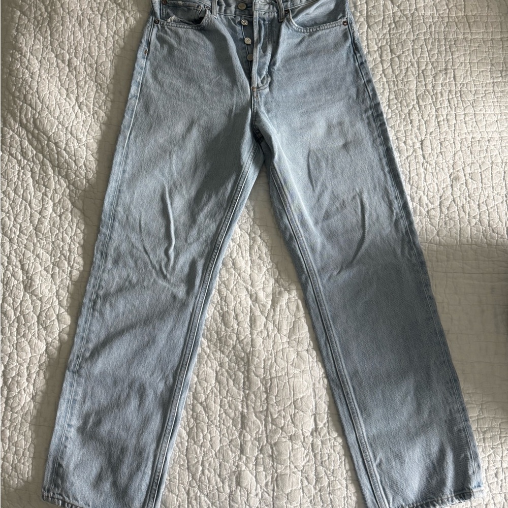 Agolde Light Wash Straight Jeans